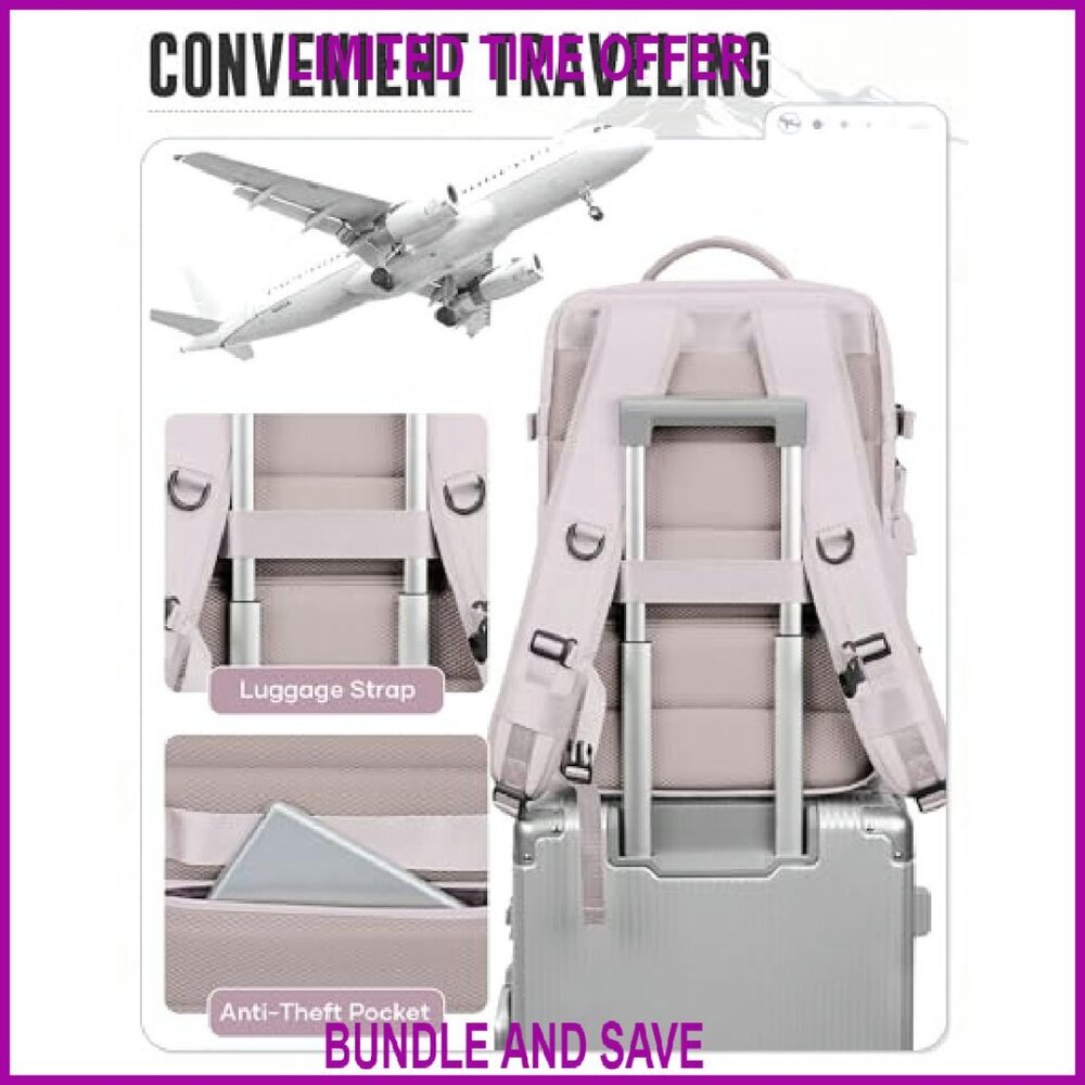 Vacuum Compression Travel Backpack with Pump, Flight Approved 18x14x8, - Picture 7 of 8